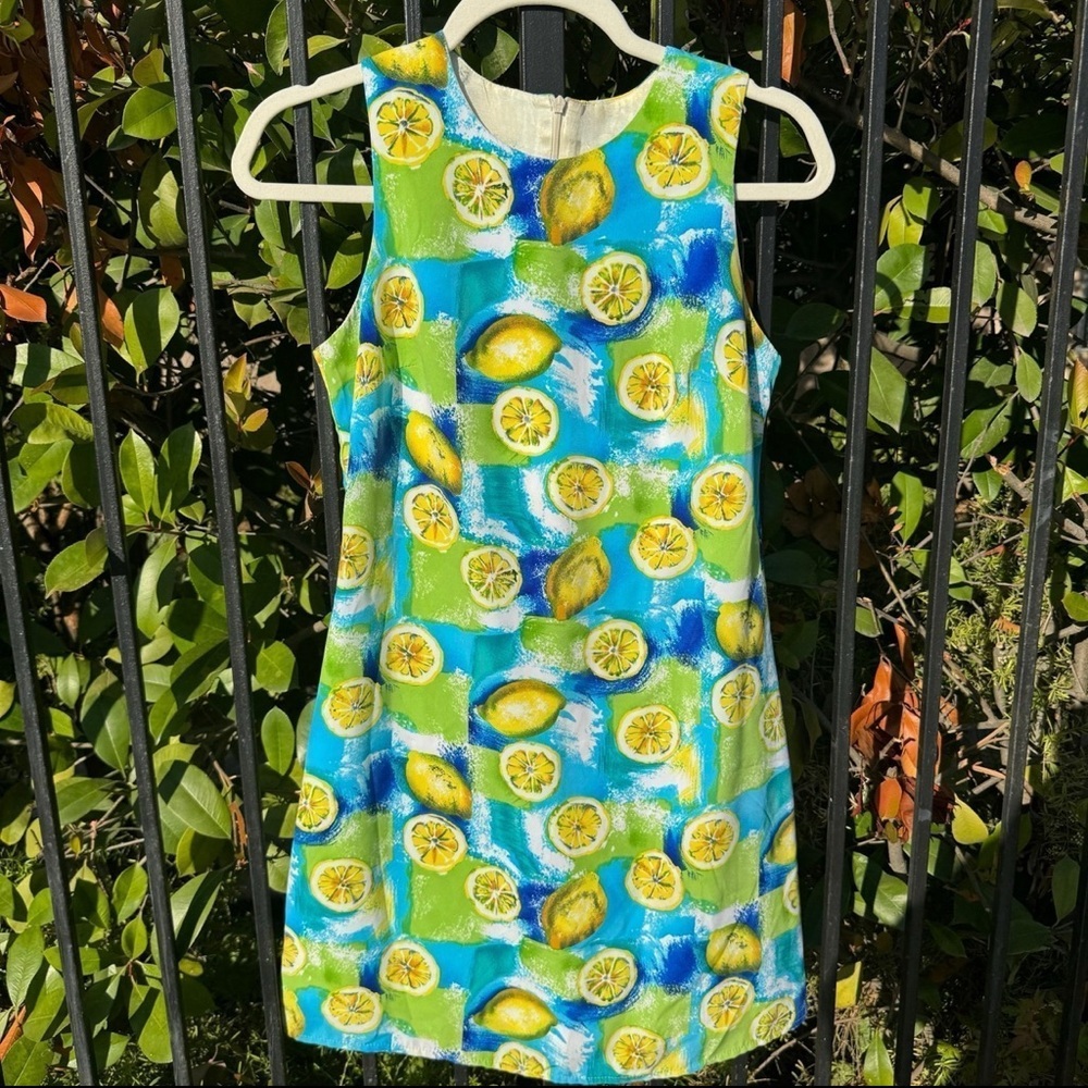 RARE Vintage mica Lemon Sheath Dress Women's Size 2 Made in USA  Great Condition